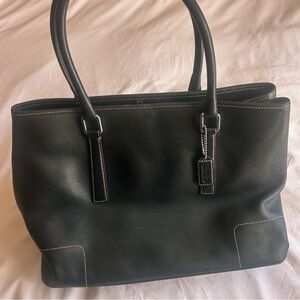 Coach Hampton Black Leather Tote Bag – Style 7757
